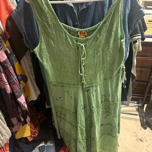 Sakkas Green‎ Embroidered Maxi Dress